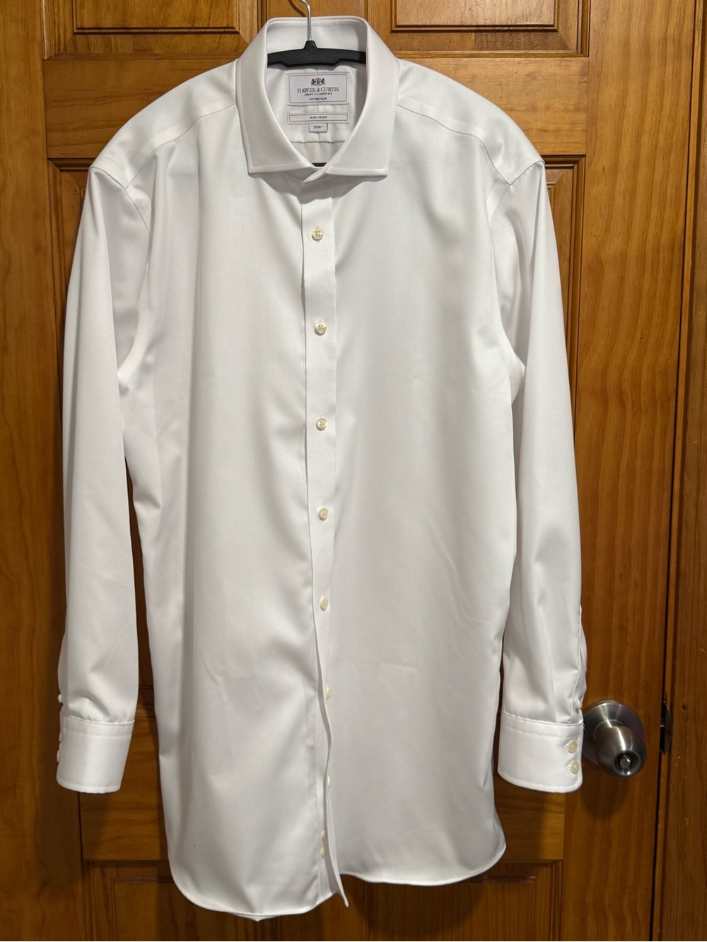 Hawes & Curtis Non-Iron Fitted Slim Dress Shirt 17/36 White